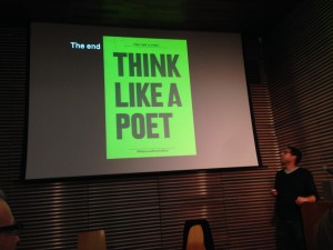 slide with the caption 'Think like a poet"