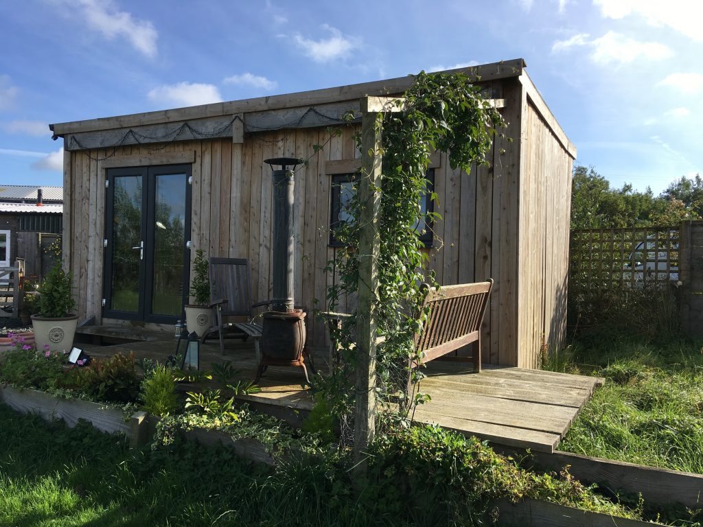 Wood cabin on a farm