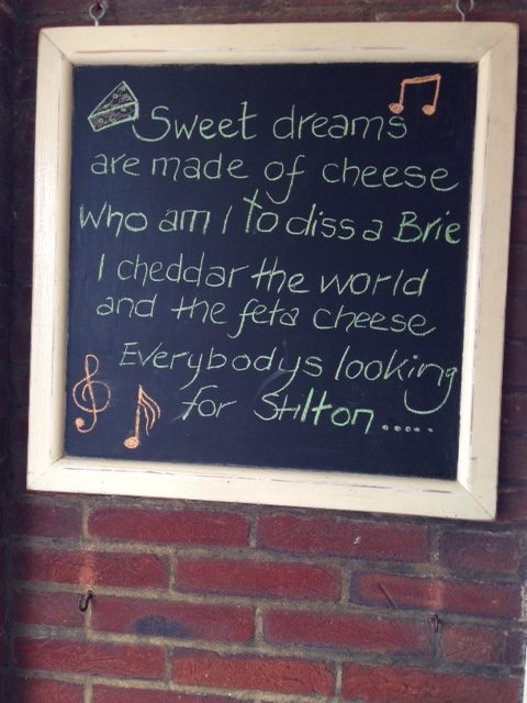 Sign saying: sweet dreams are made of cheese
